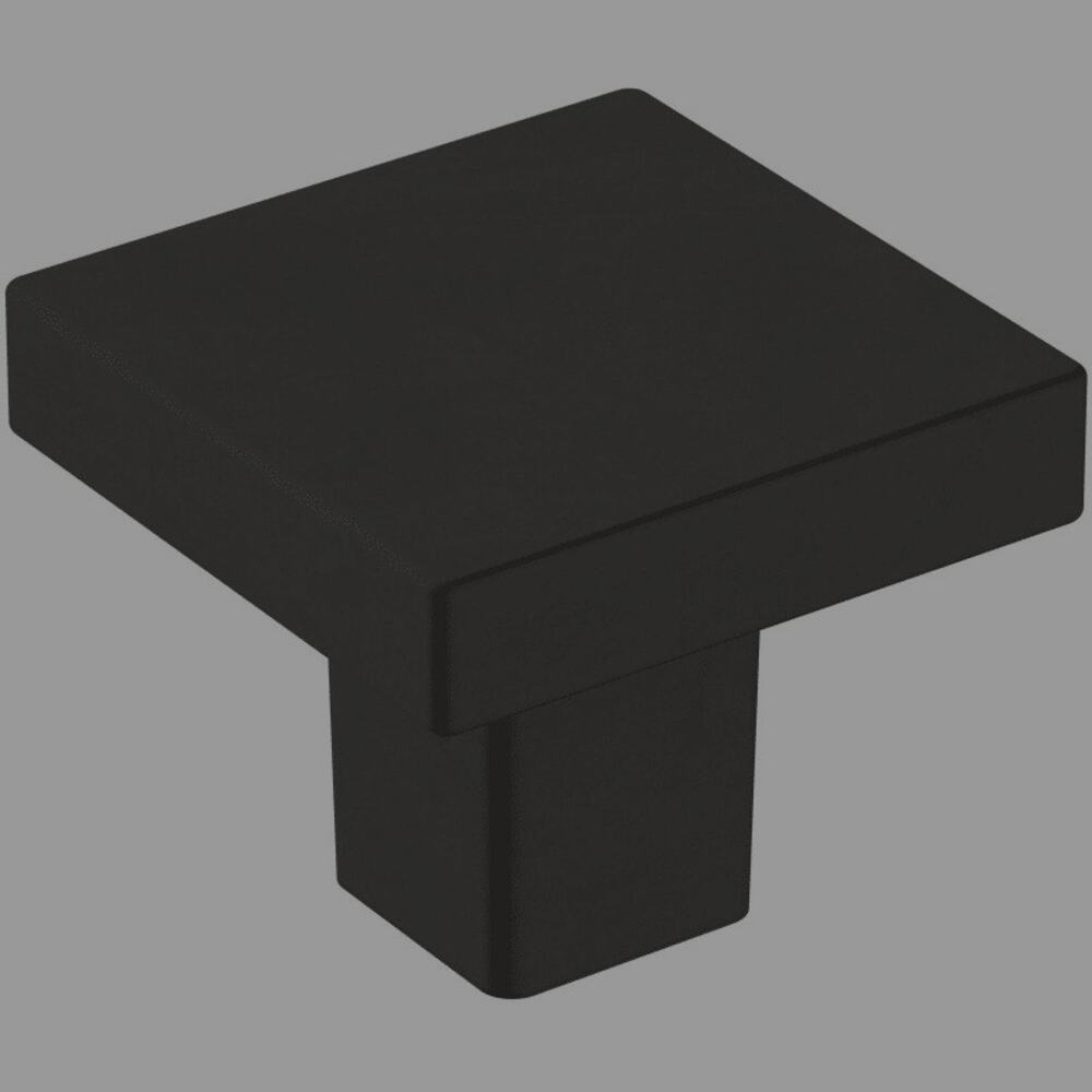 Monument 1‑3/16" (30 mm) Modern Matte Black Square Cabinet Knob